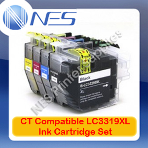 CT Compatible LC-3319XL BK/C/M/Y (Set of 4) High Yield Ink Cartridge for Brother MFC-J5330DW/6930DW/5730DW